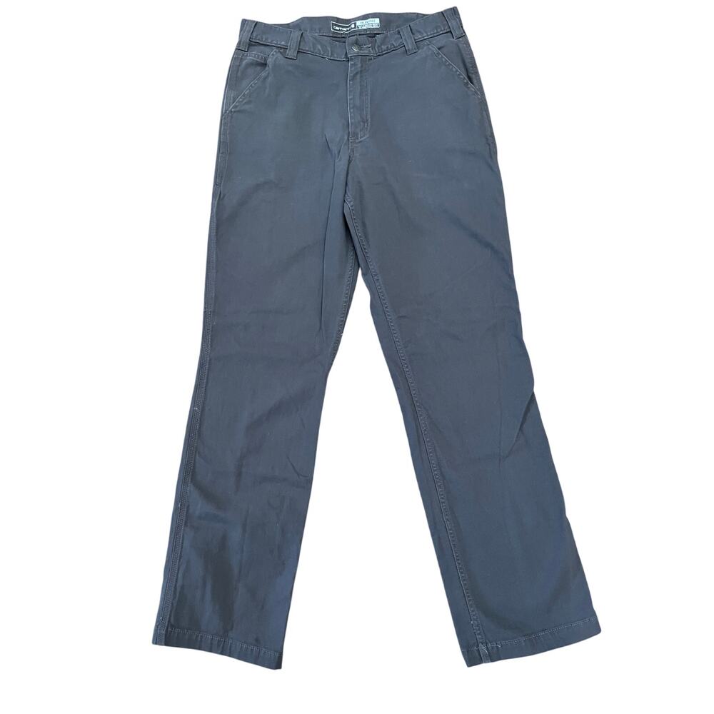 Carhartt Rugged Flex Relaxed Fit Canvas Work‎ Pants 32x34 Gray Shadow Distressed